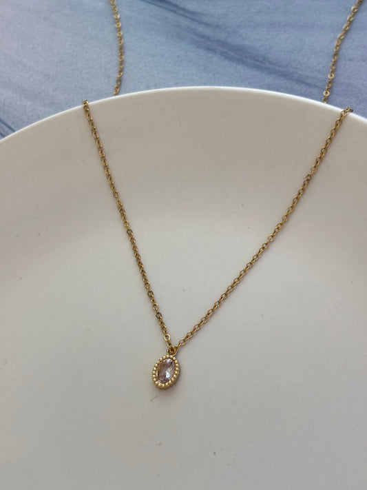 Oval Solitaire Necklace