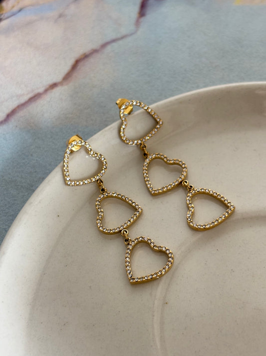 Studded Heart Danglers