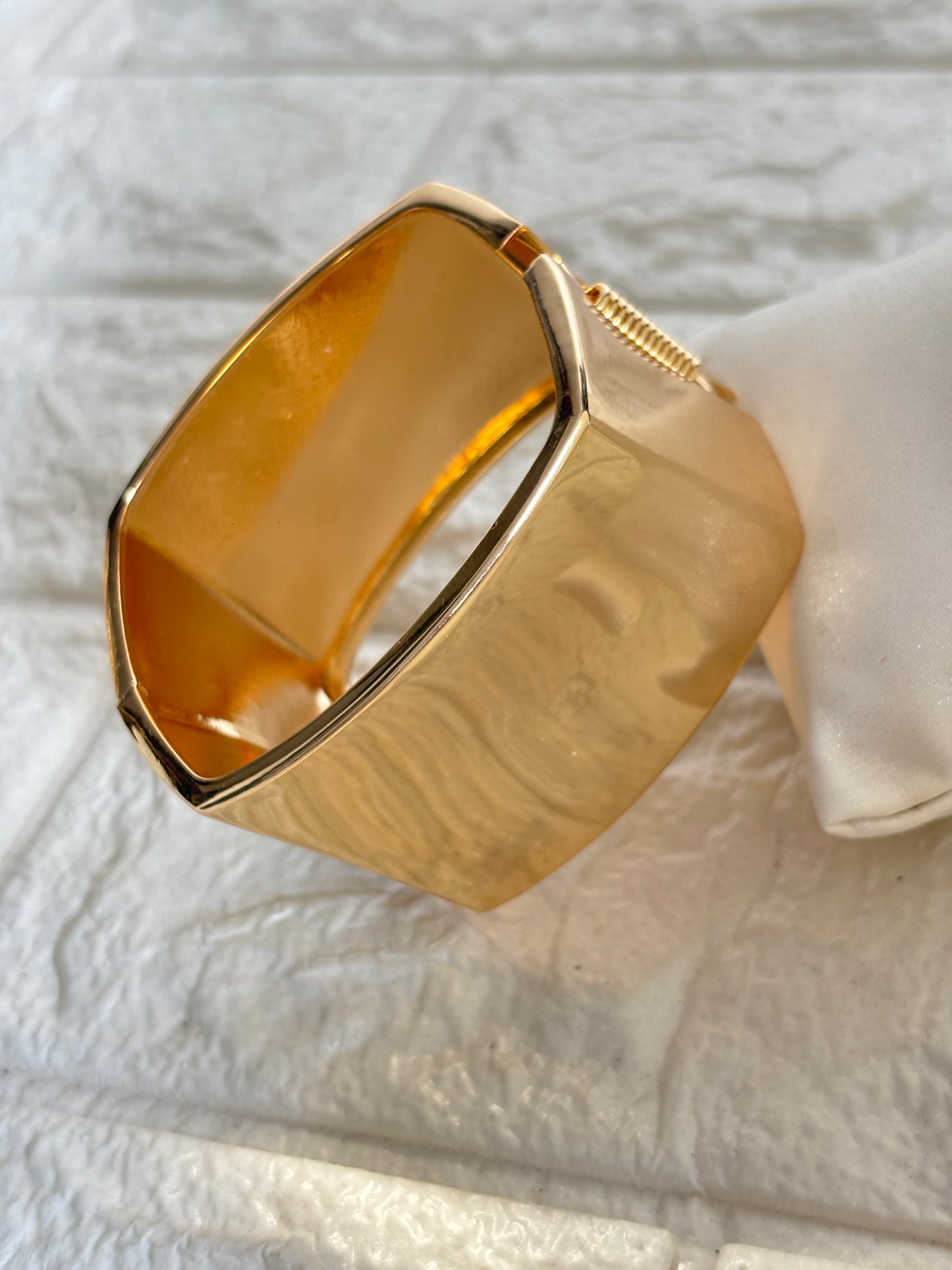 Chunky Cube Square Brass Bracelet