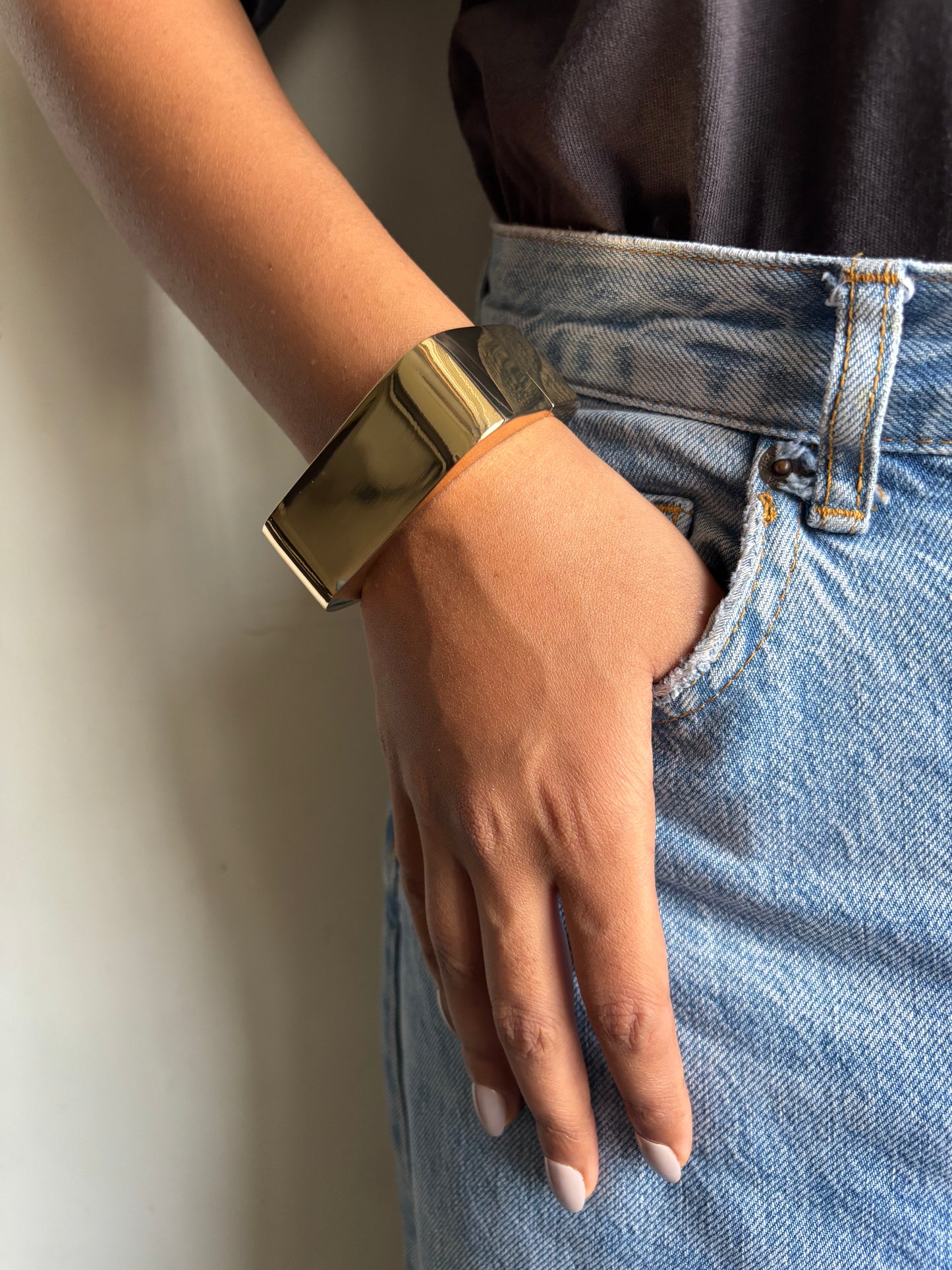 Chunky Square Bracelet Brass
