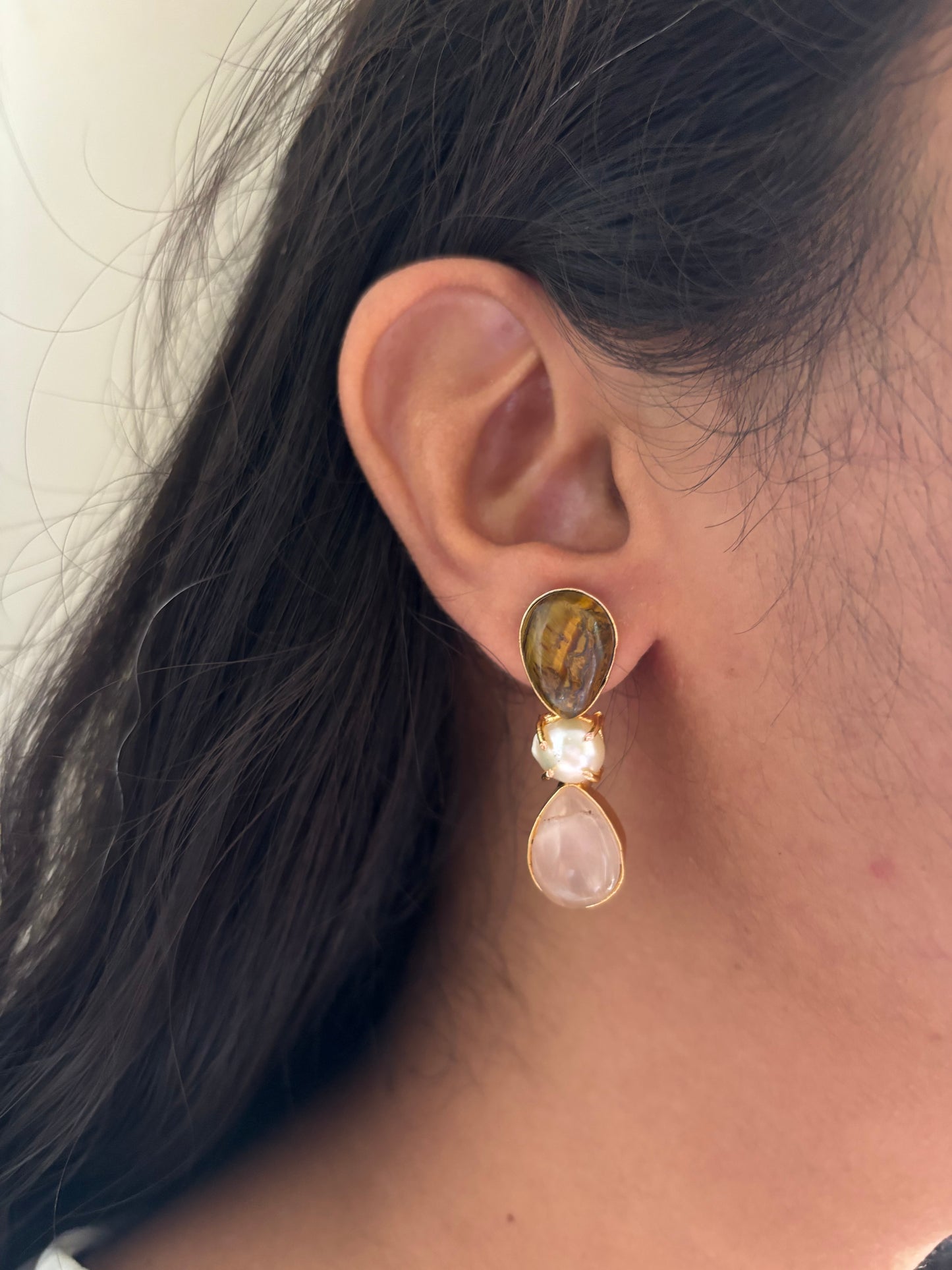 Vintage Knot Natural Stone Earring