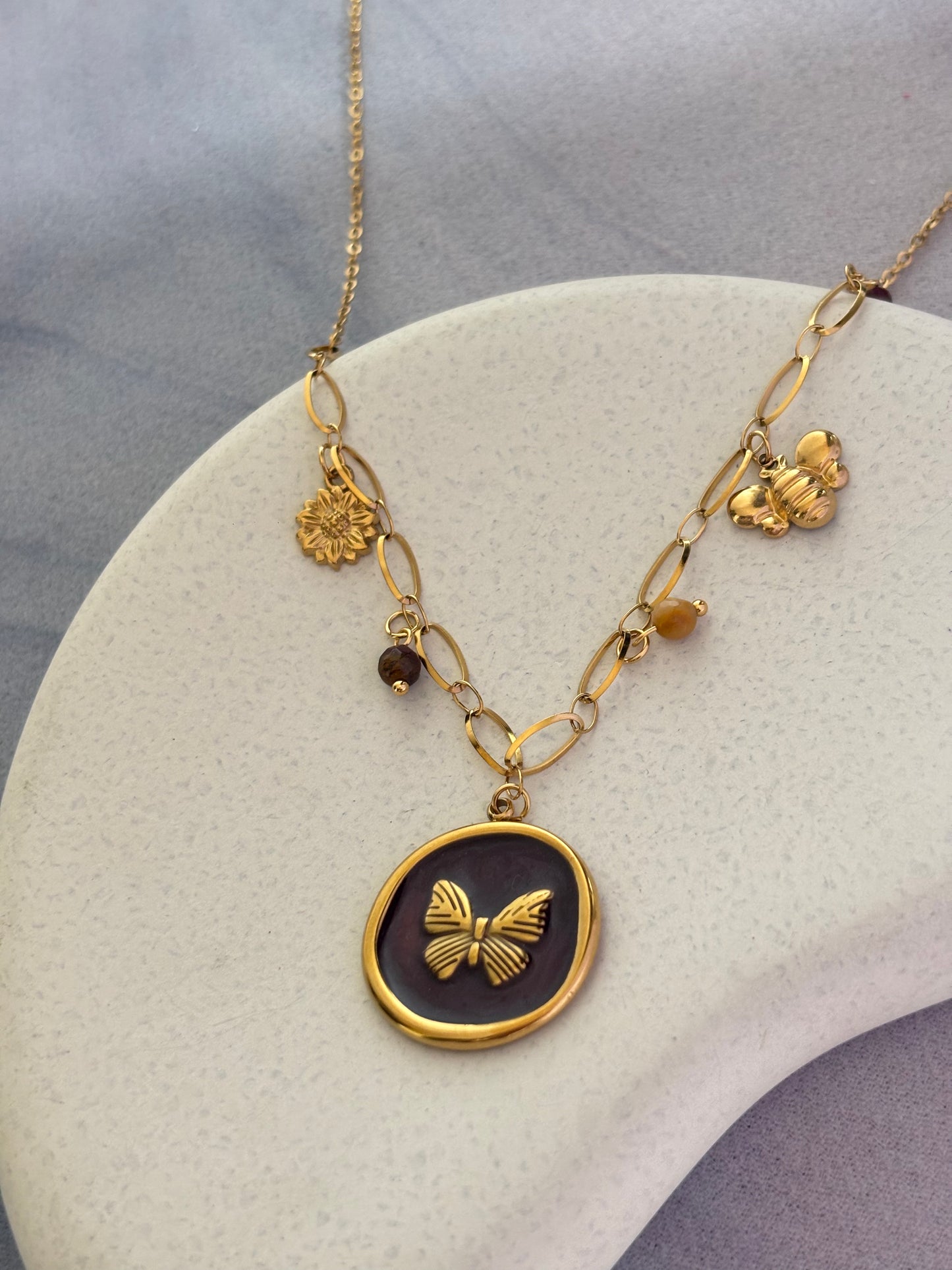 Mocha Butterfly Necklace