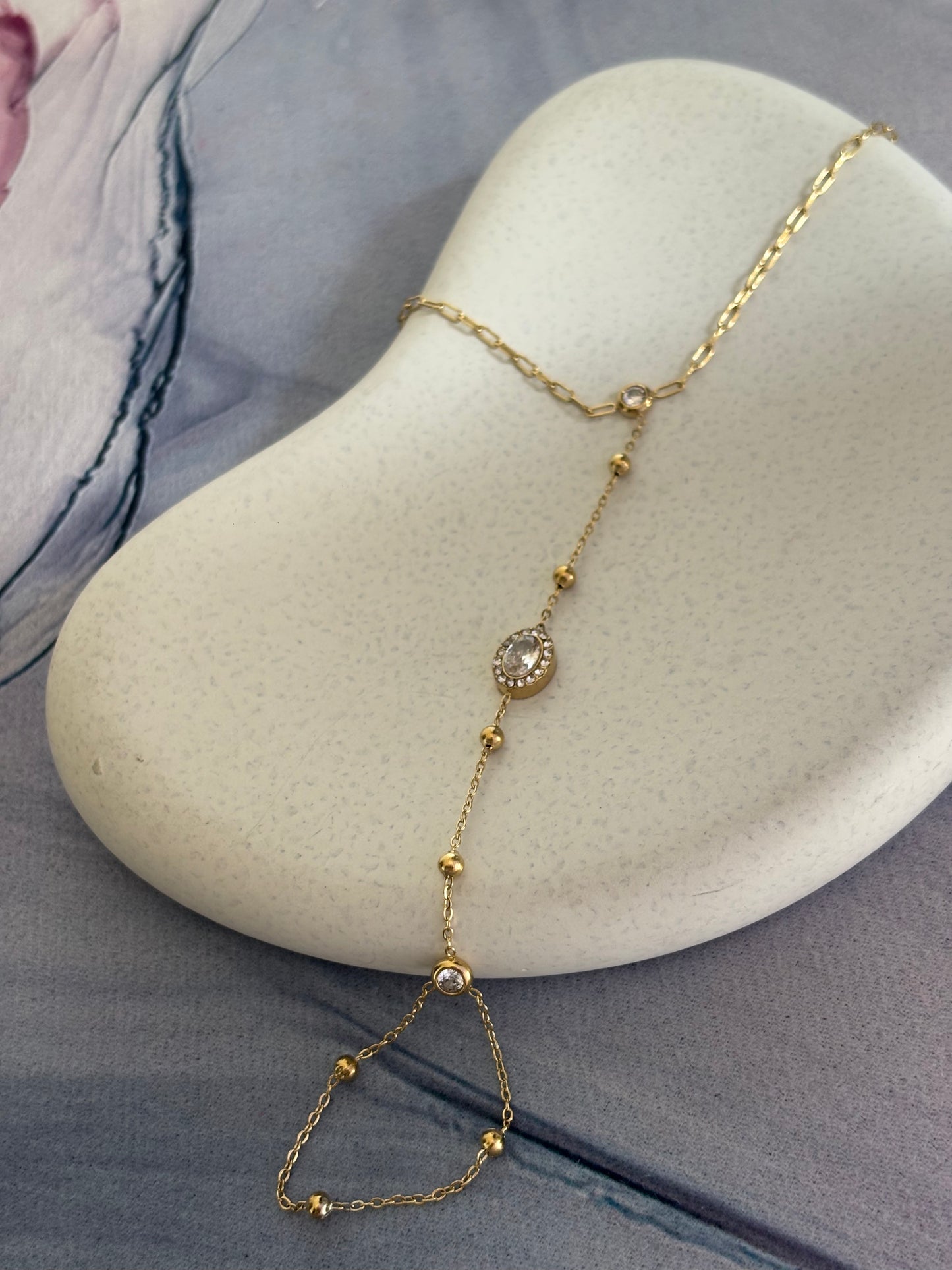 Glaze Studded Hand Chain