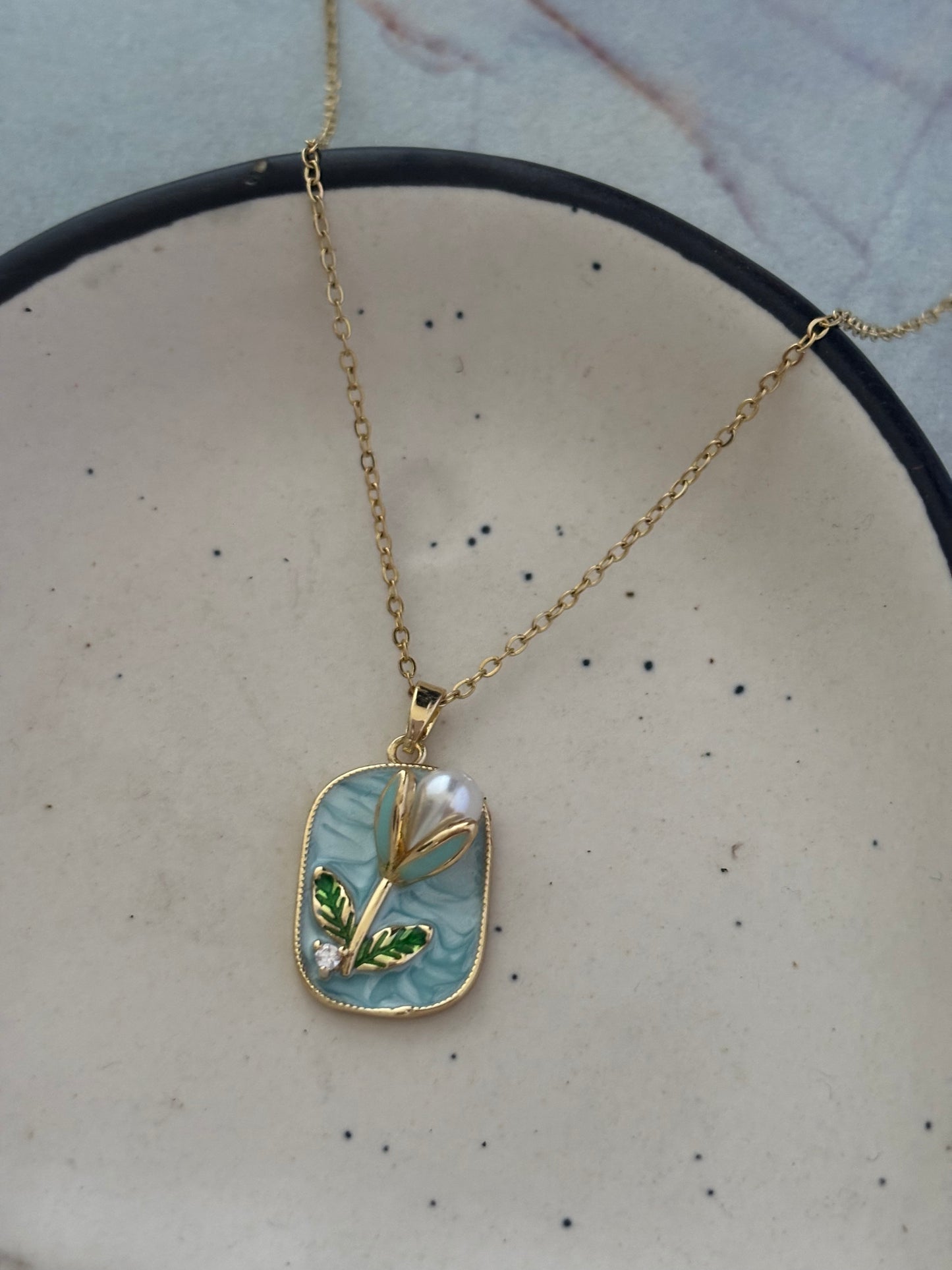 Ocean Flora Enamel Necklace