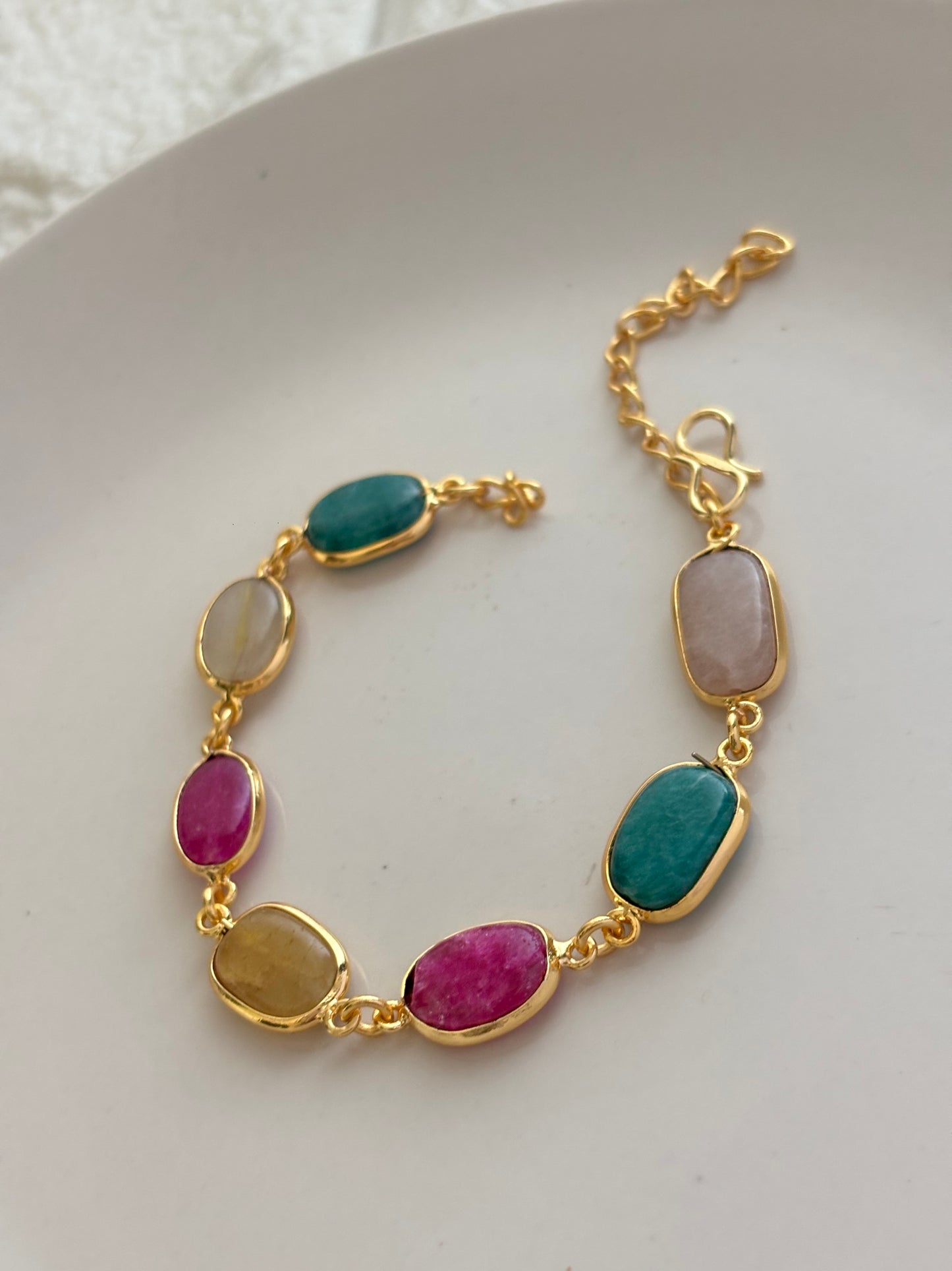 Belgium Natural Stone Bracelet - Brass