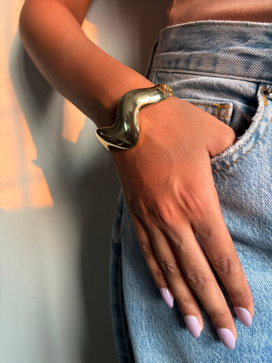 Wavy Brass Cuff