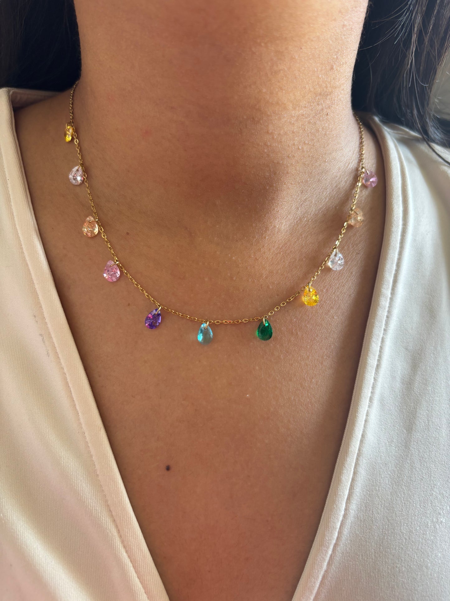 Multi-color Drop Necklace
