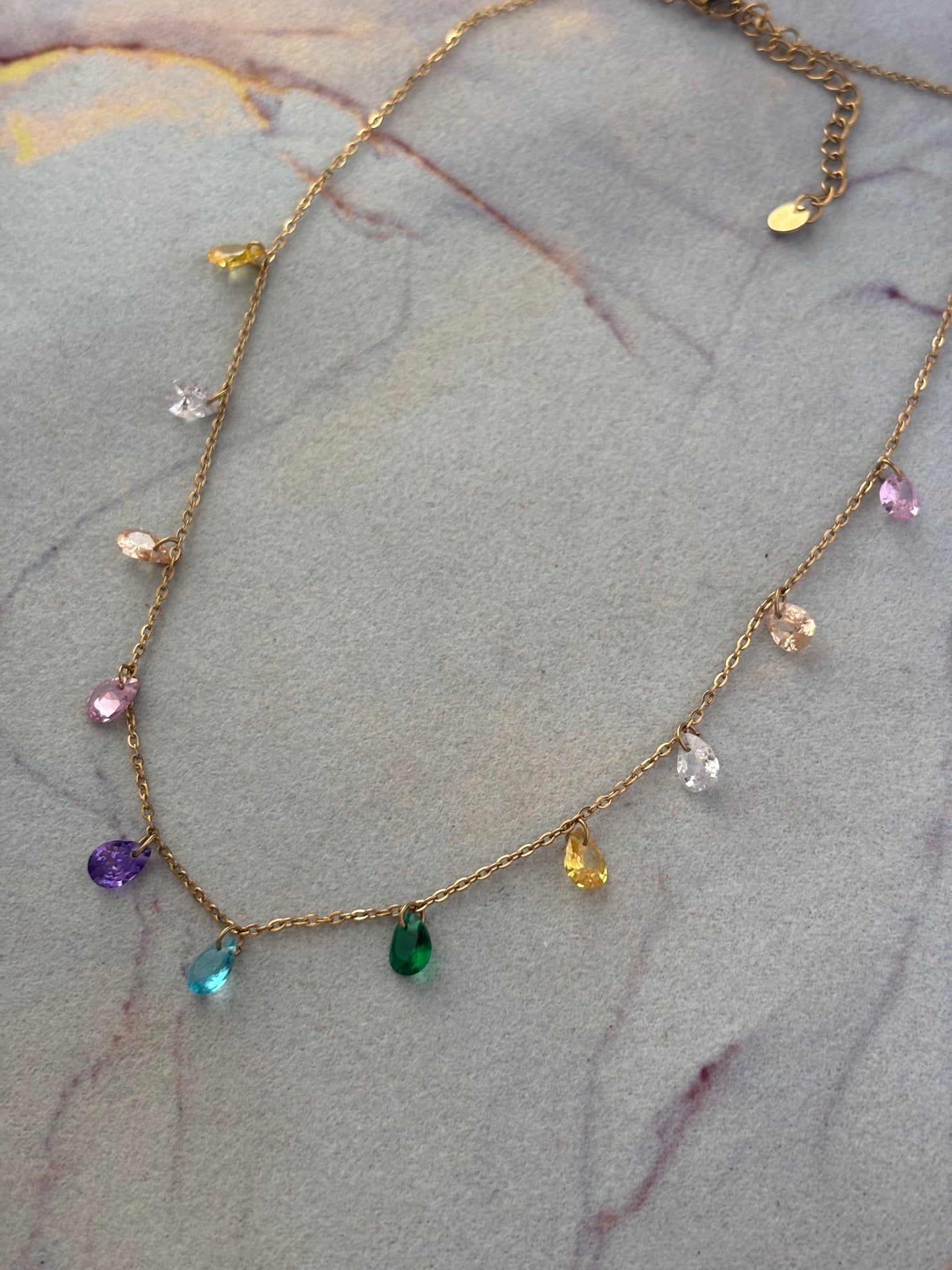 Multi-color Drop Necklace