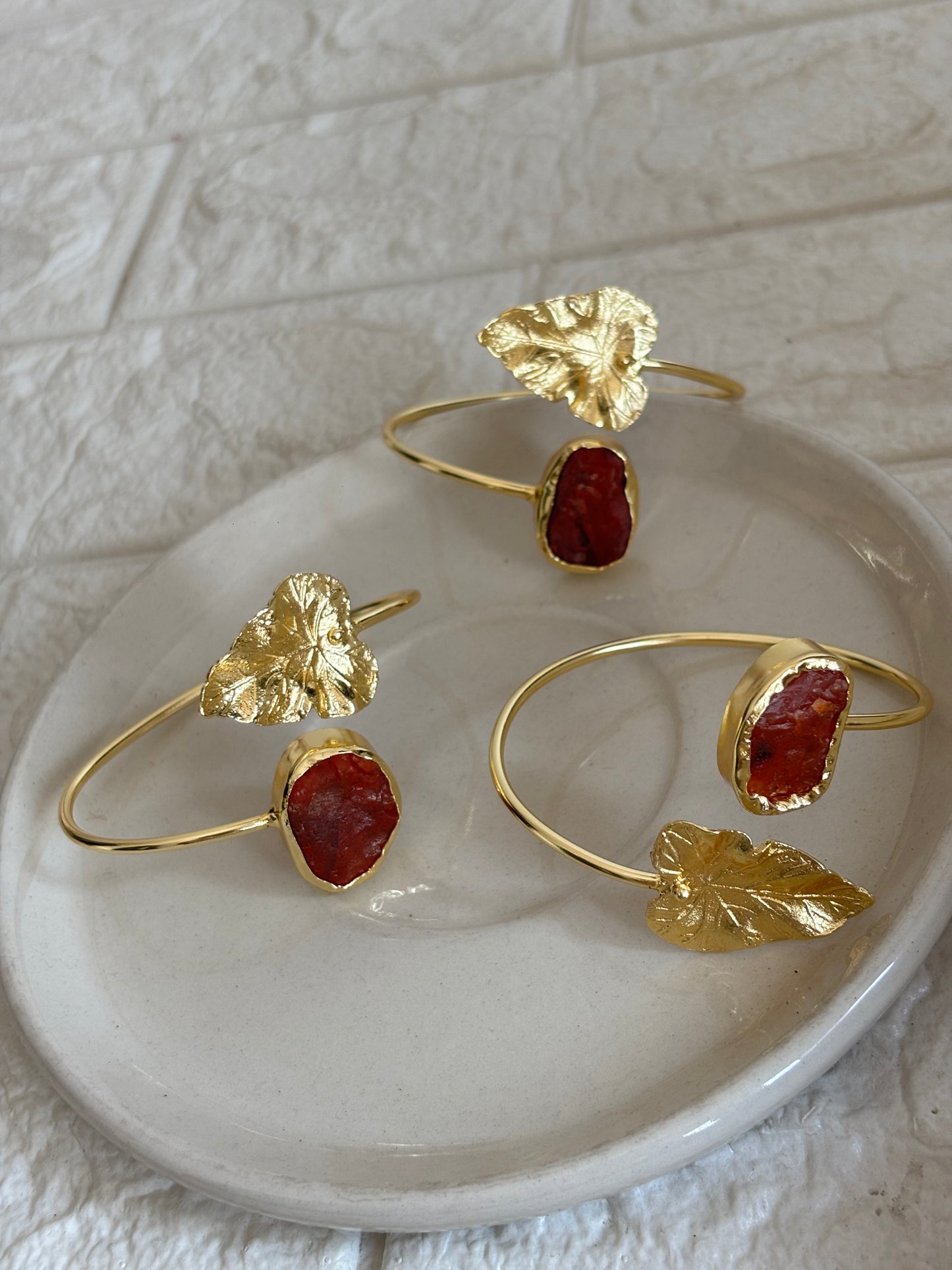 Rust Leaf Adjustable Cuff-Brass