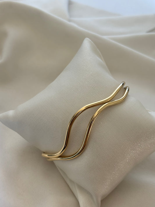 Cursive Adjustable Cuff- Stainless Steel