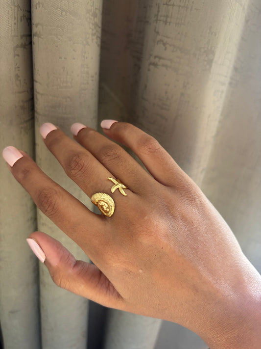 Star-Snail Adjustable Ring