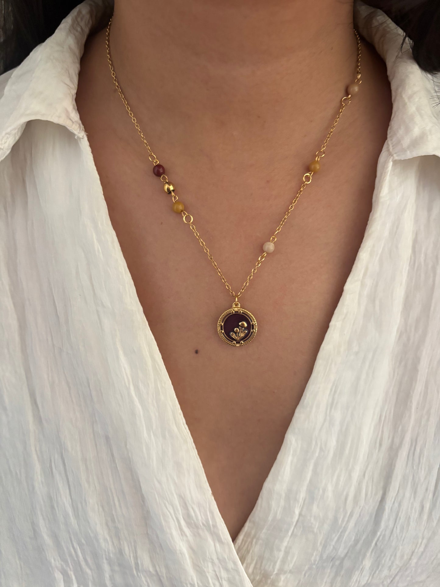 Mocha Mushroom Necklace