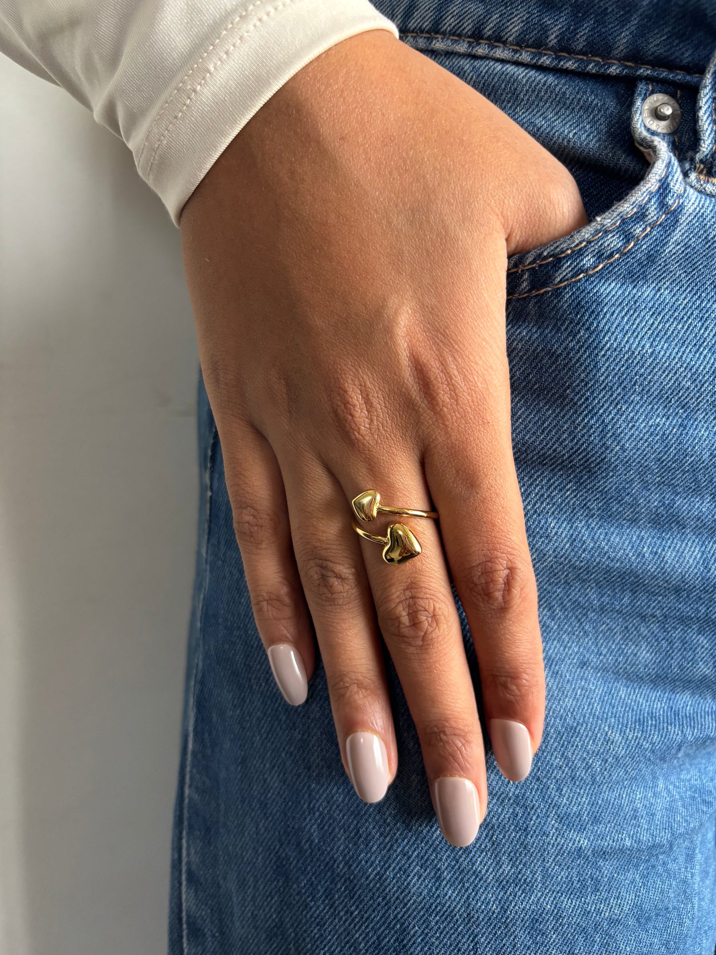 Duo Heart Adjustable Ring
