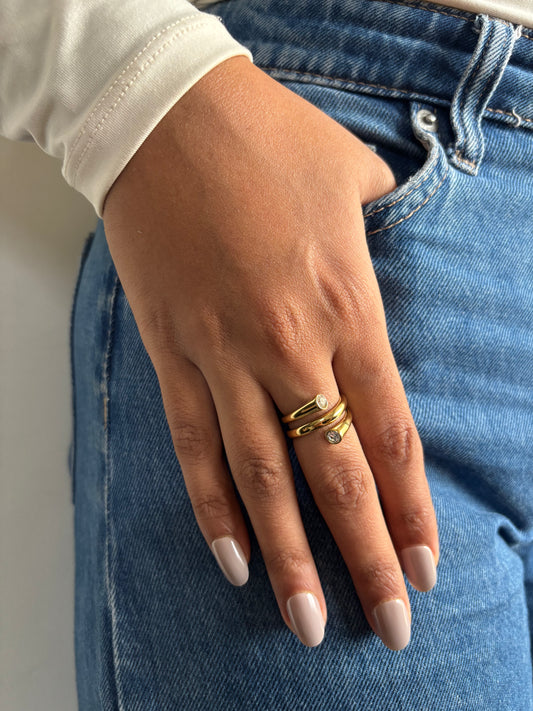 Spiral Studded Ring - Size 6 to 7