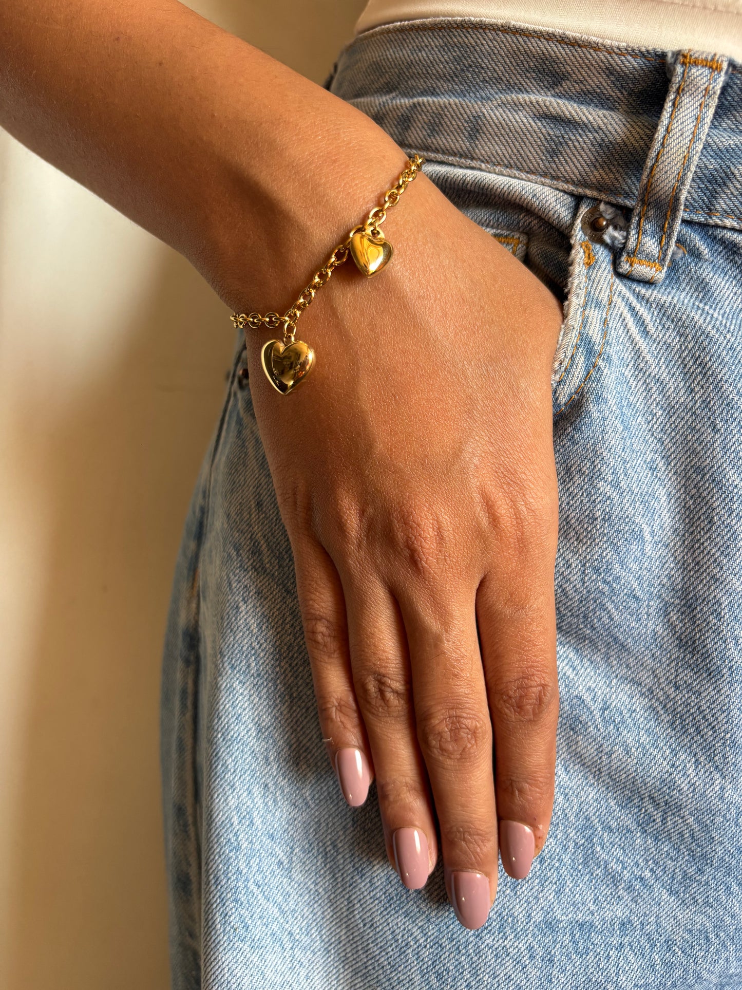 Chunky Heart Link Bracelet