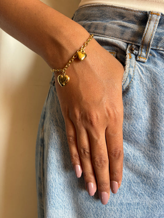 Chunky Heart Link Bracelet