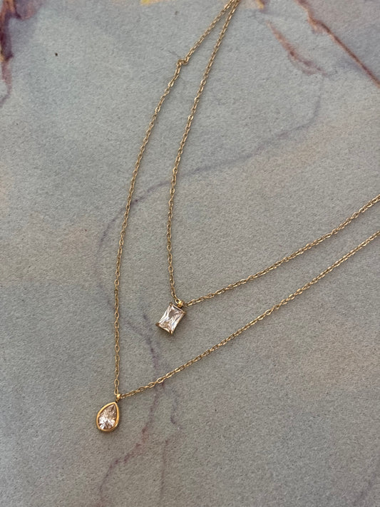 Emerald-Pear Solitaire Necklace