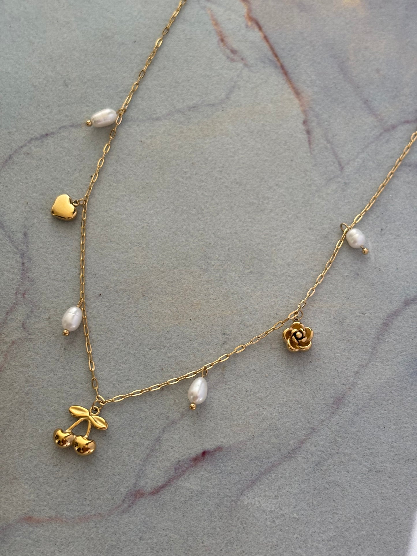 Cheryl pearl Charm Necklace