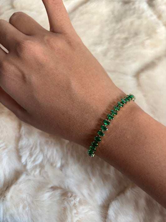 Emerald Pull Up Bracelet