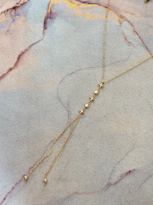 Twinkle Studded Y Necklace