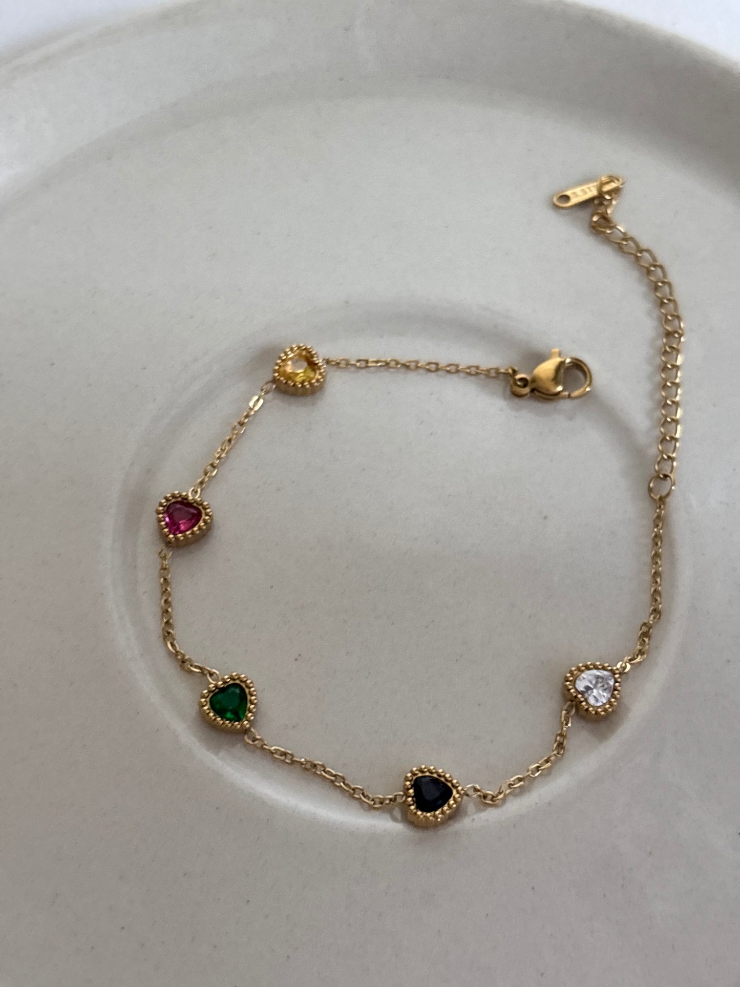 Multi-color Heart Bracelet- Large Size