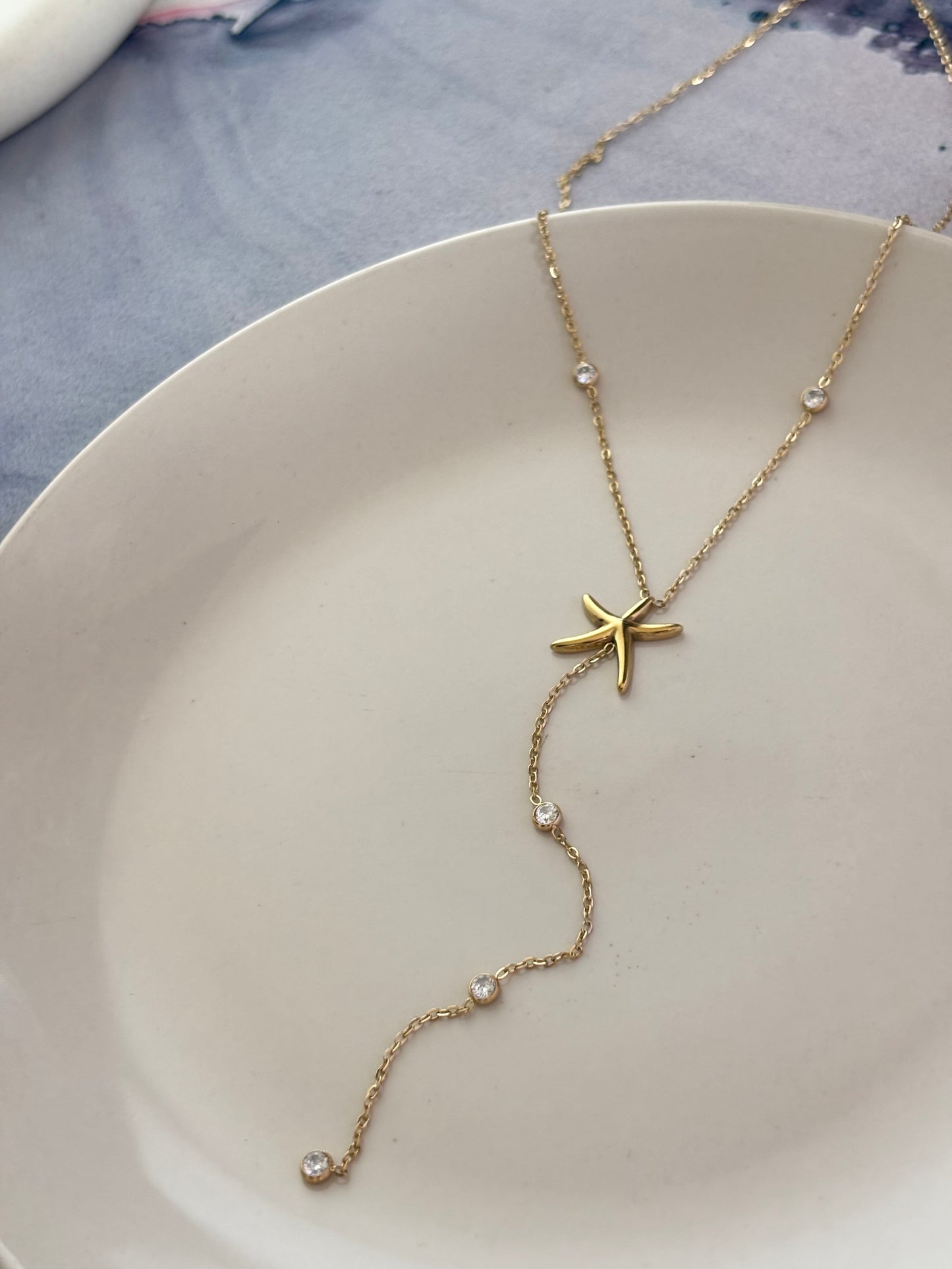 Starfish Y necklace