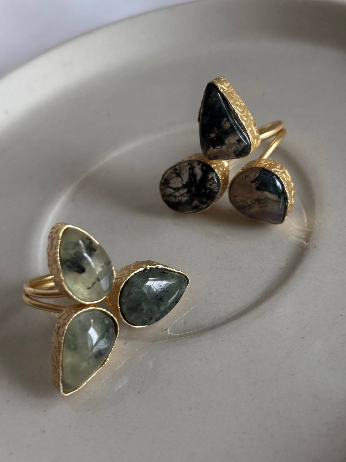 Cat Eye Flora Adjustable Ring - Brass