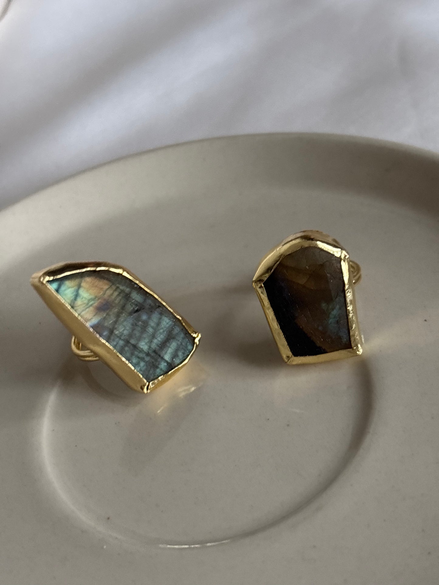 Charcoal Radiant Adjustable Ring -Brass