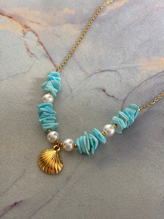 Aqua-shell Necklace