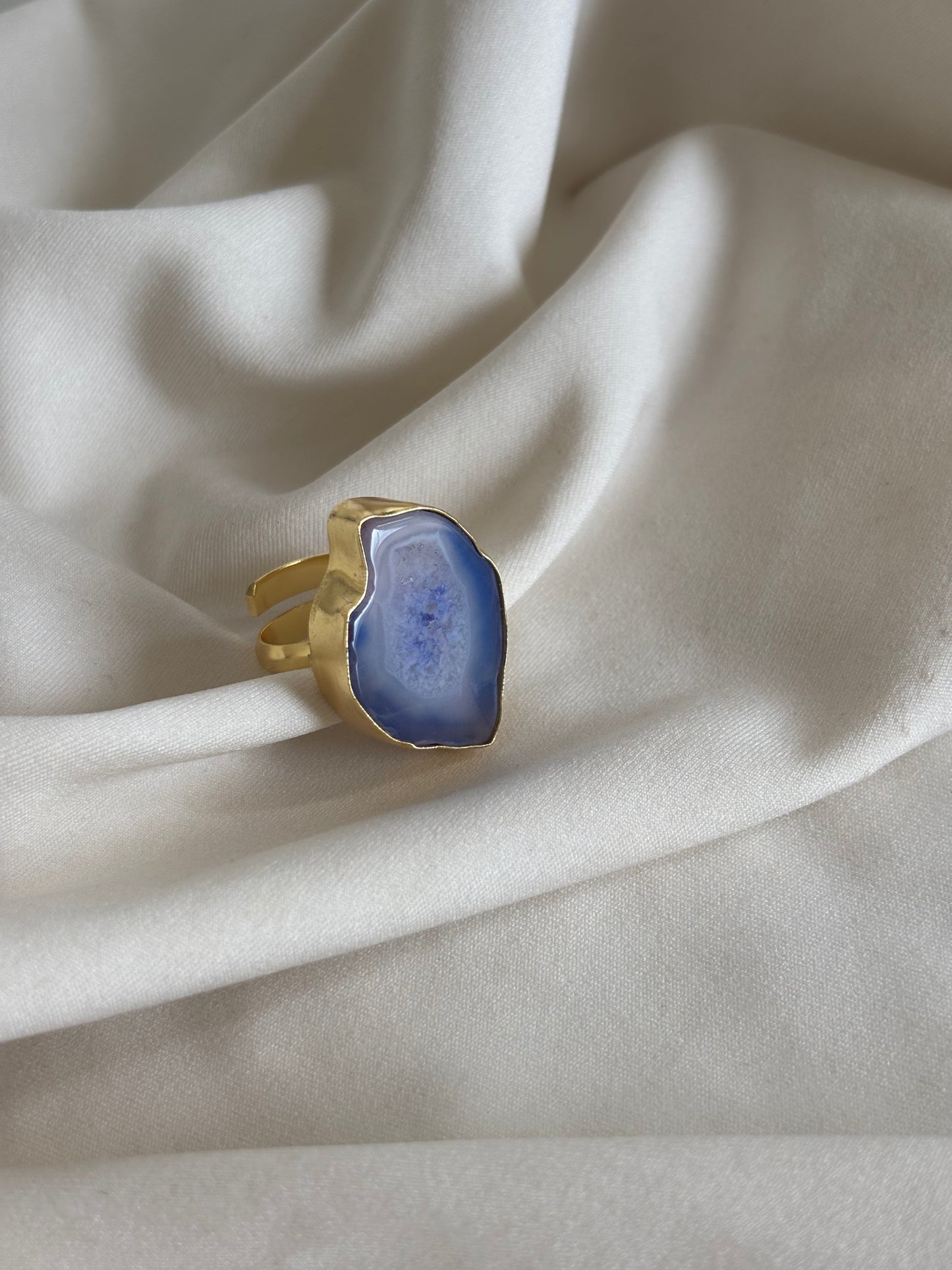 Galaxy Stone Adjustable Ring - Brass
