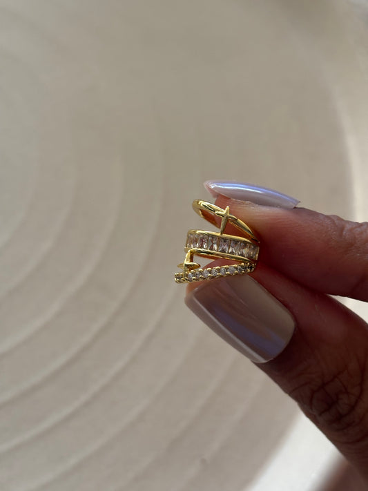 Shinning Star Single Earcuff Brass