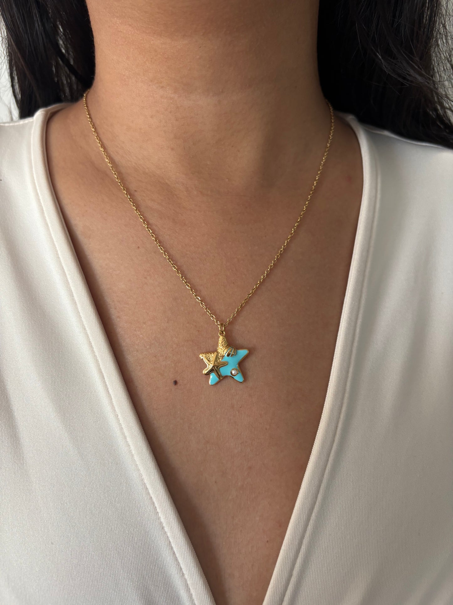 Enamel Ocean Starfish Necklace