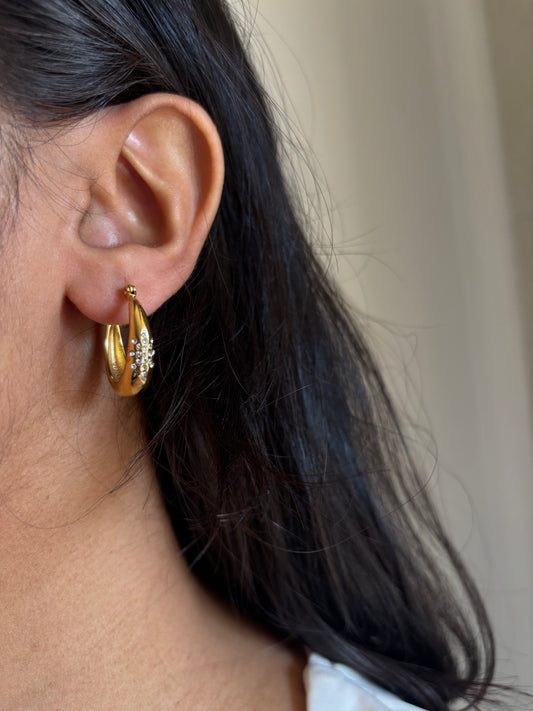 Hazel Studded Hoops