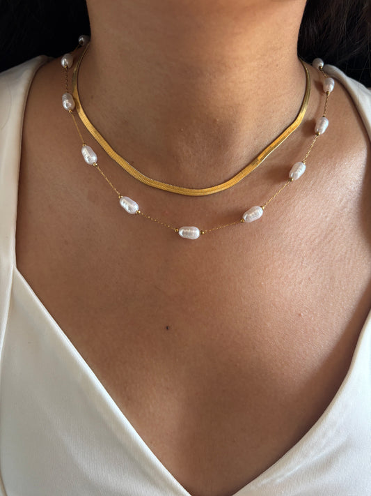 Pearl Double Layered Necklace