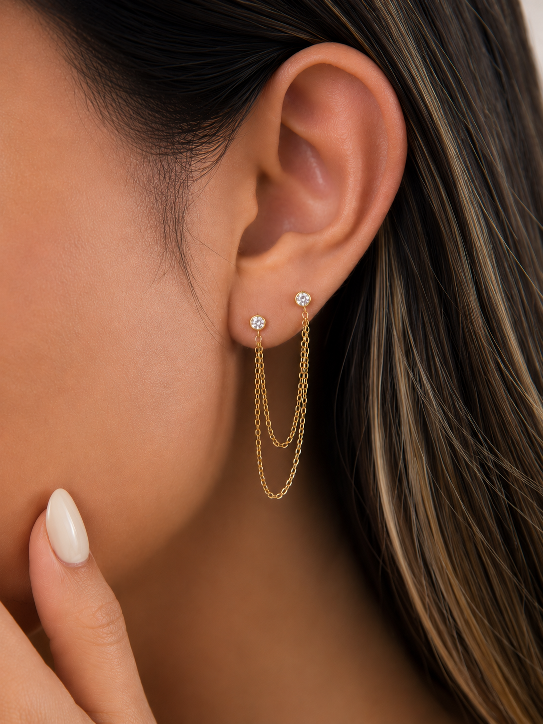 Zyra Double Piercing Earring (single Pc)