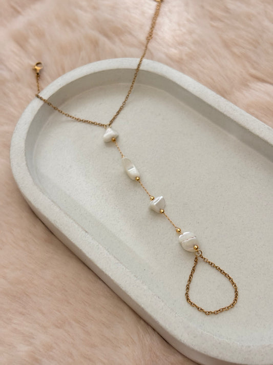 Ocean Pebble Bead Hand Chain