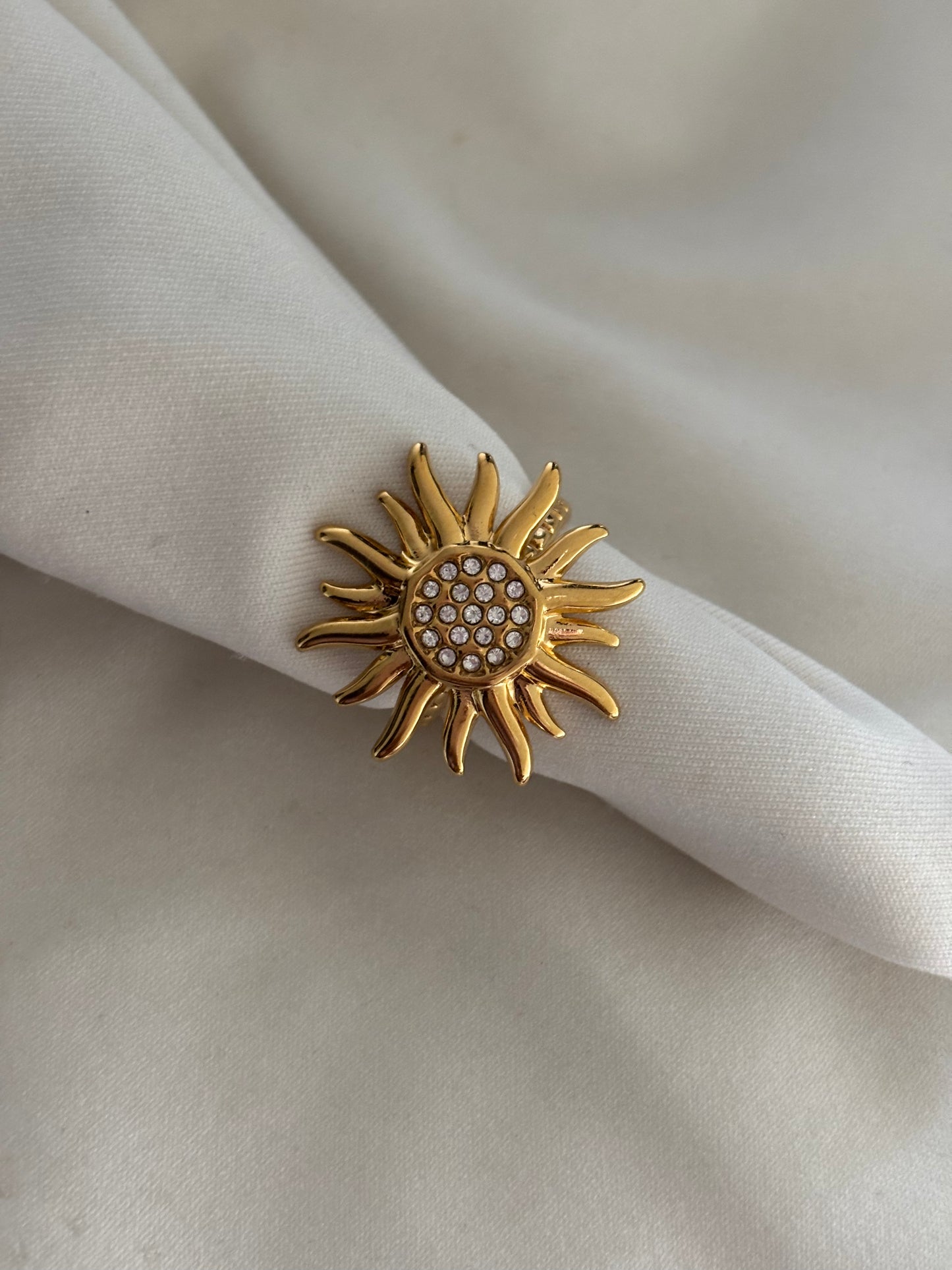 Studded Sunshine Adjustable Ring
