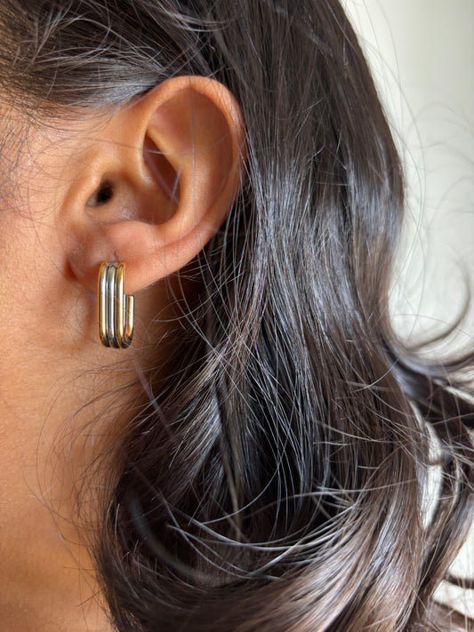 Brat Dual Tone Earrings