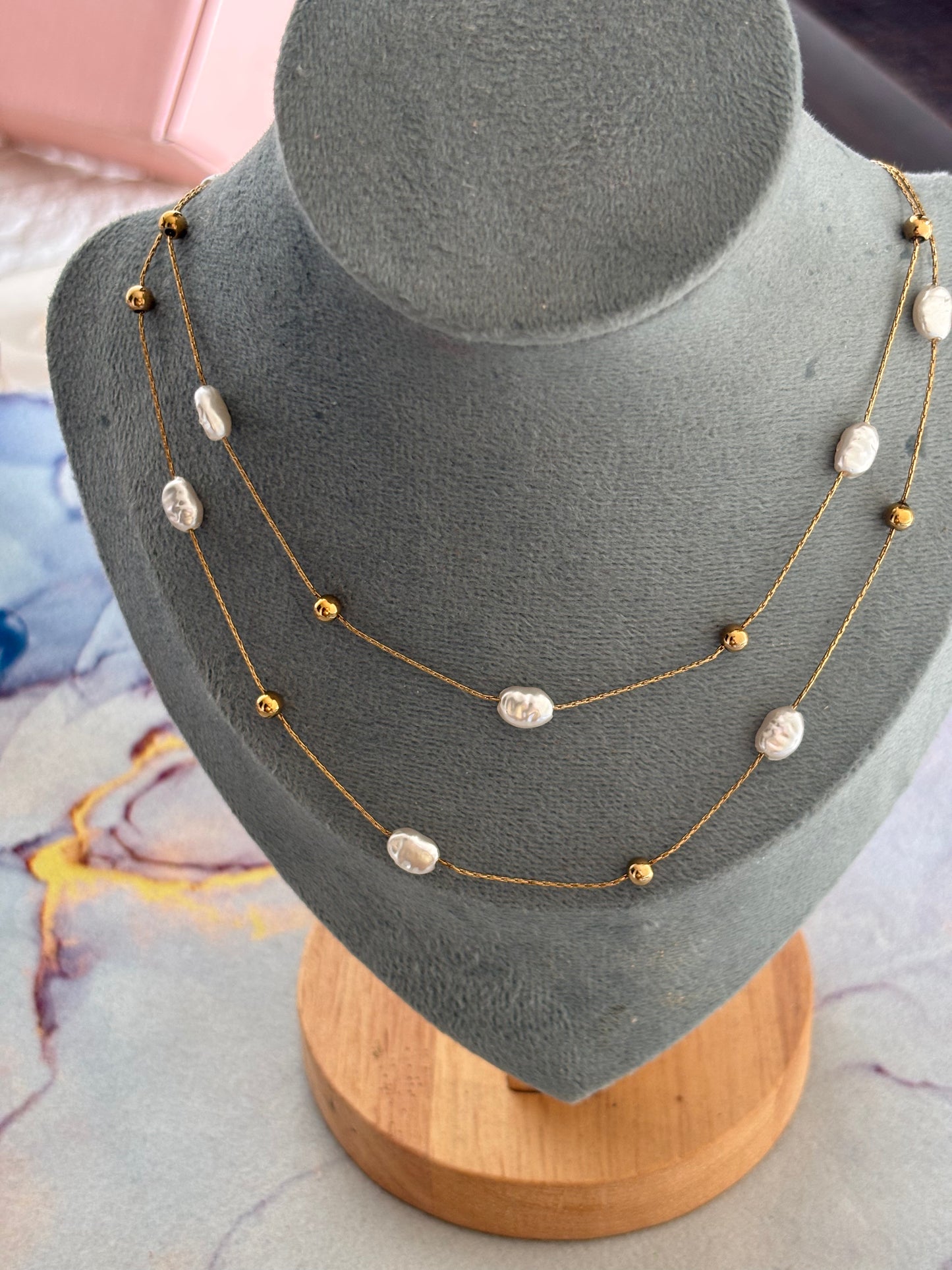 Pearl Double Layered Necklace