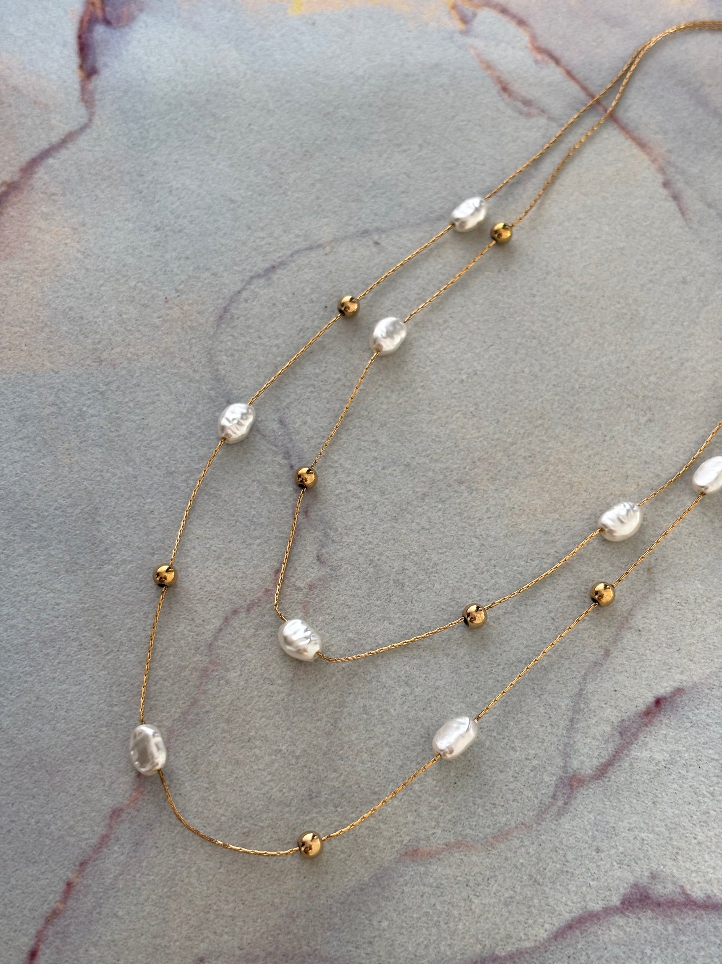 Pearl Double Layered Necklace