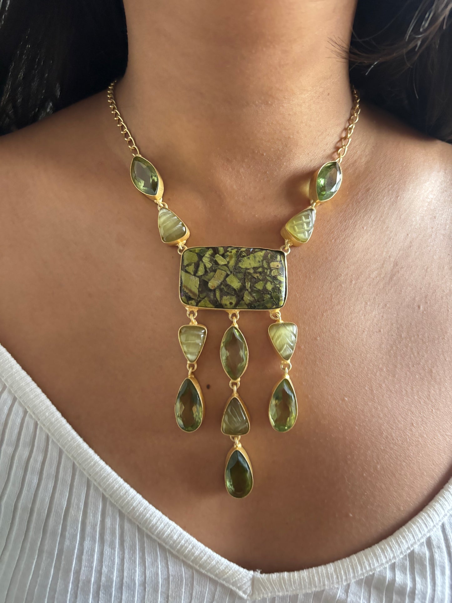 Reptile Jasper Natural Stone Necklace