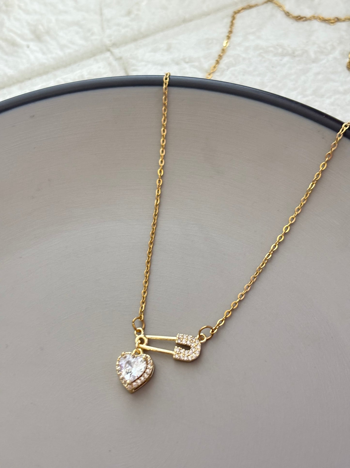 Heart Pin Necklace
