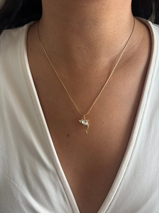Dolphin Studded Necklace