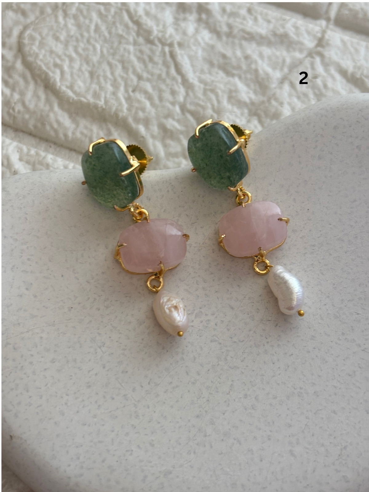 Misha Natural Stone Earring Brass