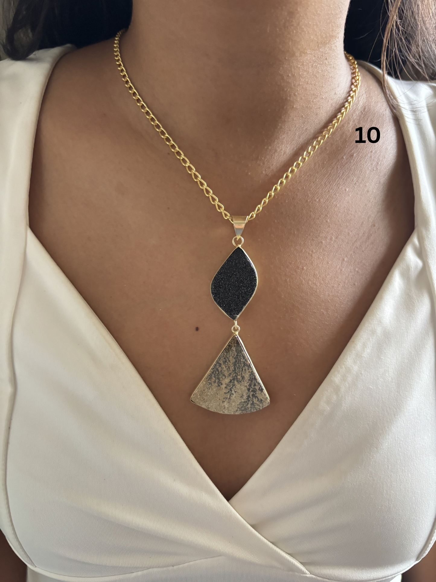Masaba 2 Stone Necklace-Brass