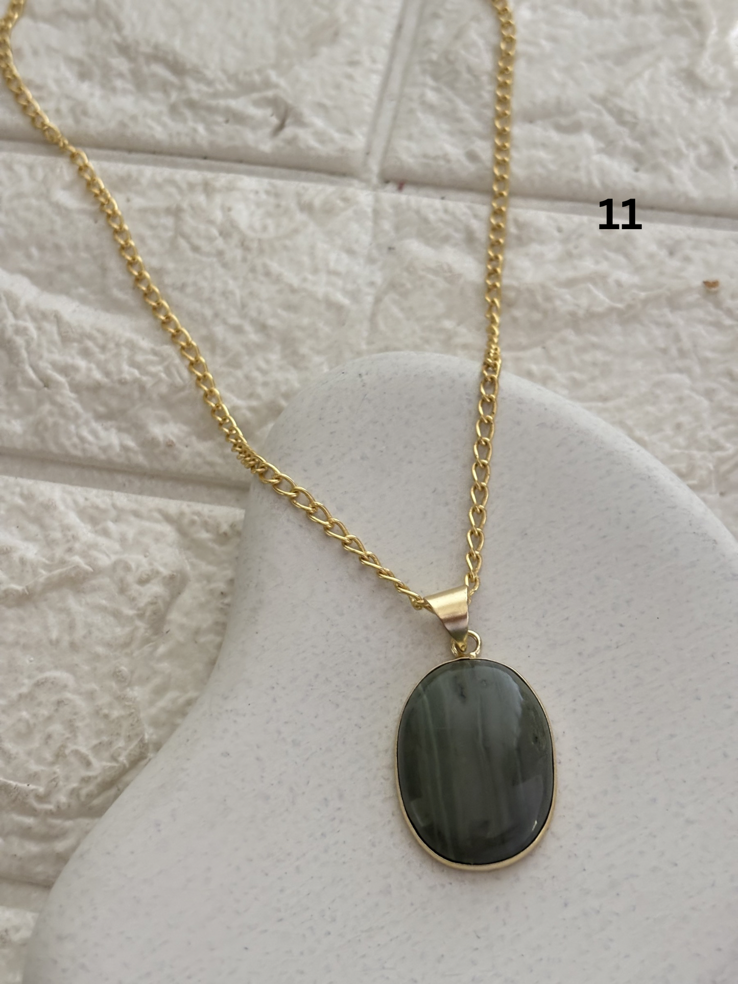 Mix color jasper stone Necklace - Brass