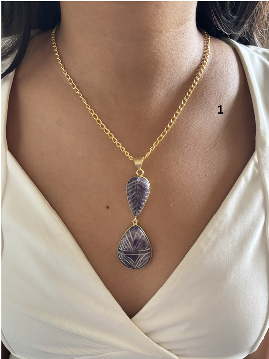 Masaba 2 Stone Necklace-Brass