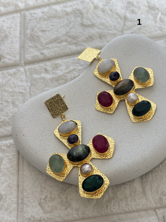 The Cross Earring -Brass