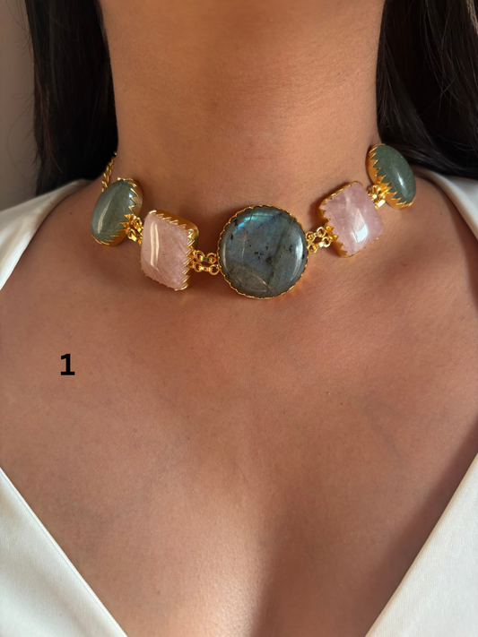 Roselette Choker Set - Brass