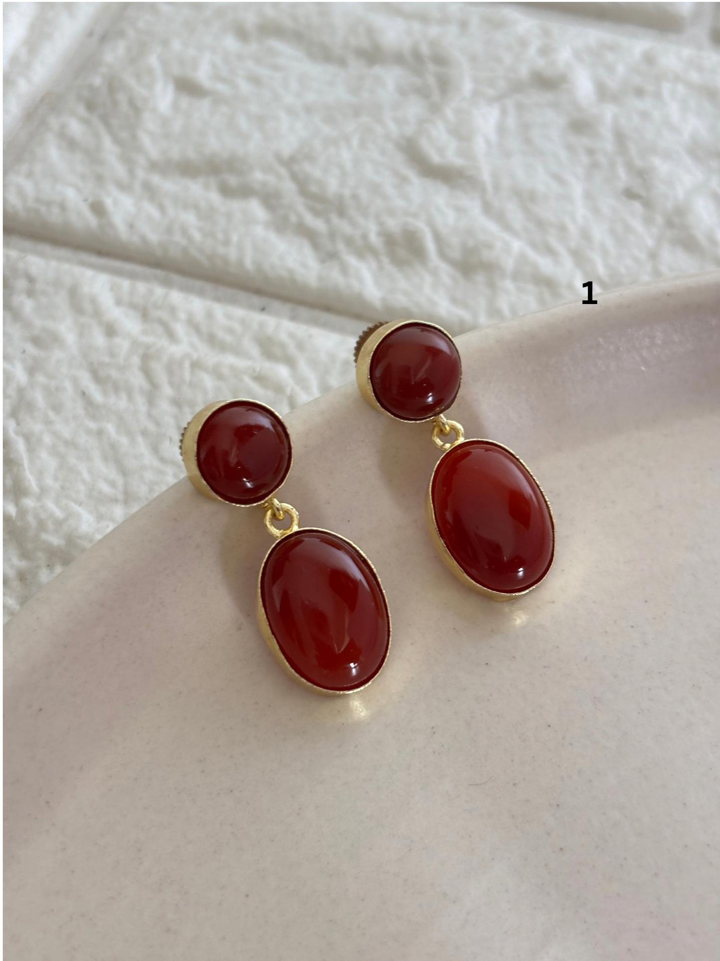 Burberry Natural Stone Earring Brass
